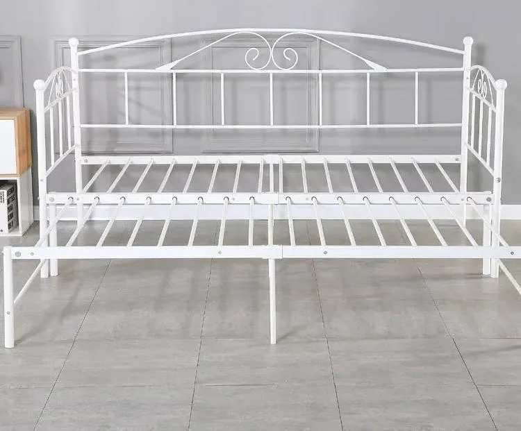 Antique White Decorative Single Metal Iron Daybed Folading Sofa Bed