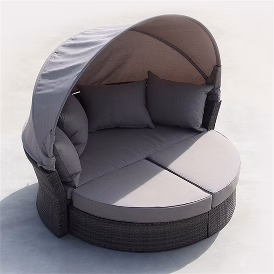Maßgeschneiderte Outdoor-Home-Hotel-Gartenmöbel-Tagesbett-Cabana-Pavillon-Sofabett-Sonnenliege
